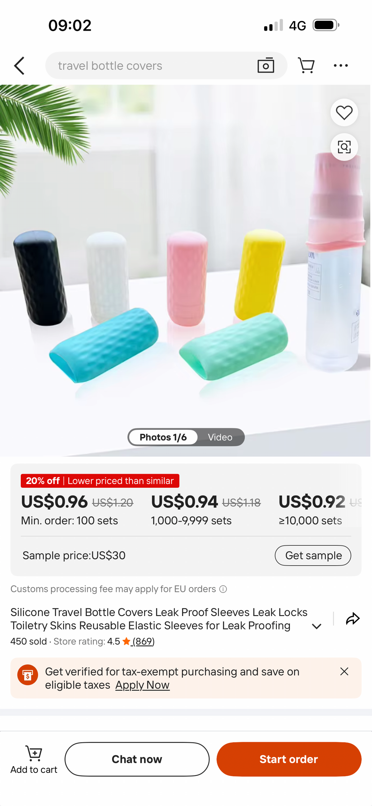 Lot de 6 Protège-Flacons en Silicone