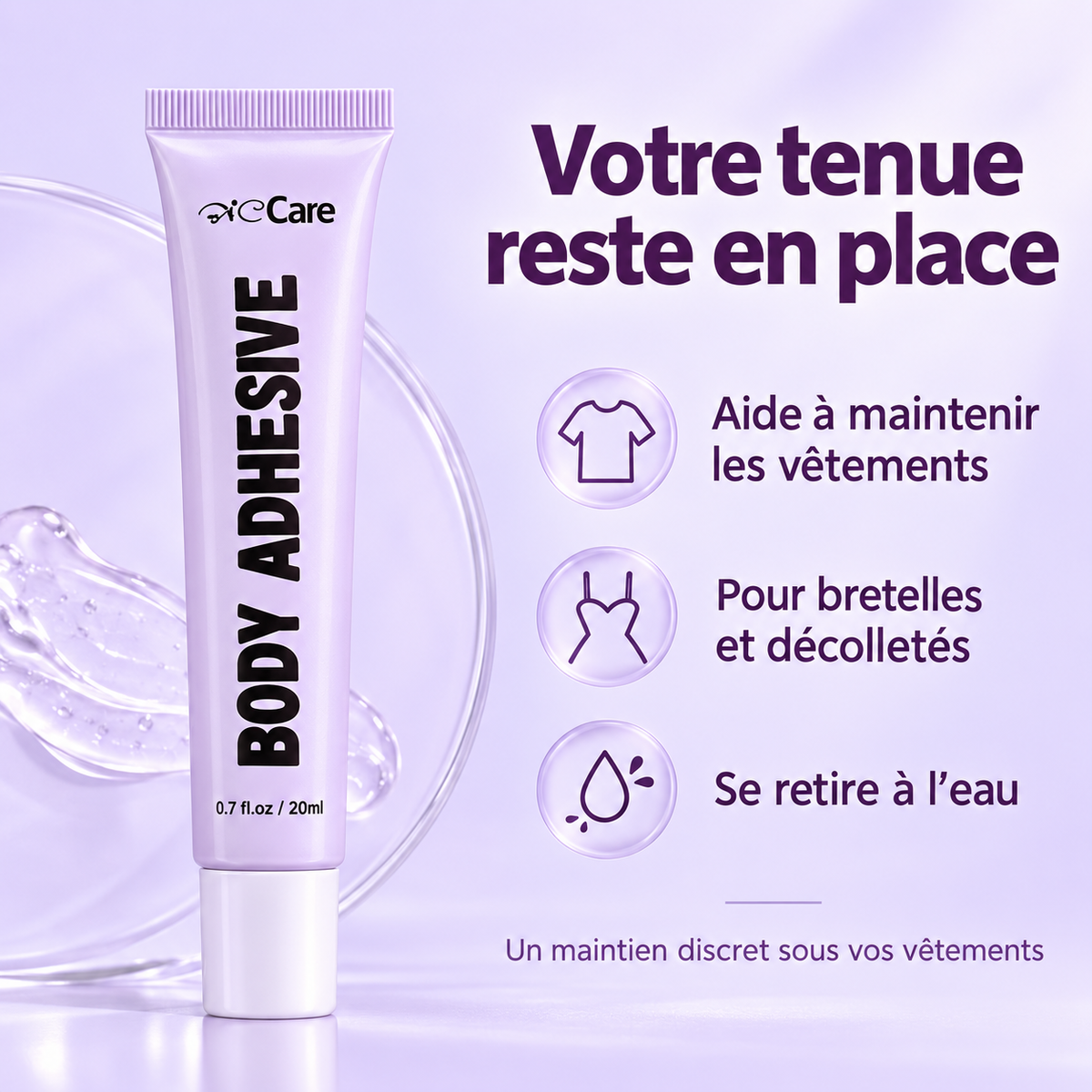 Colle corporelle pour vêtements